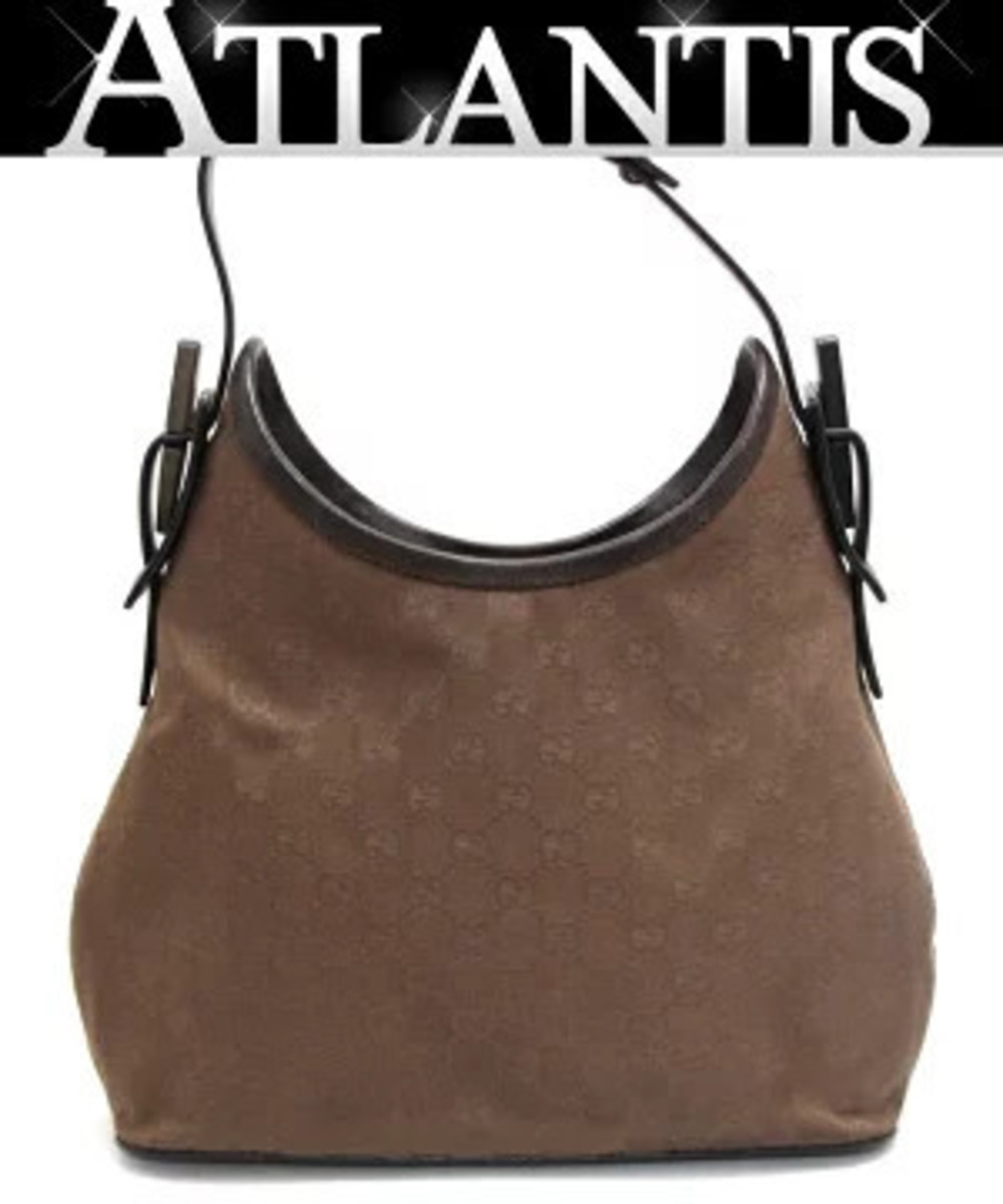 Gucci GG canvas Hobo bag brown leather